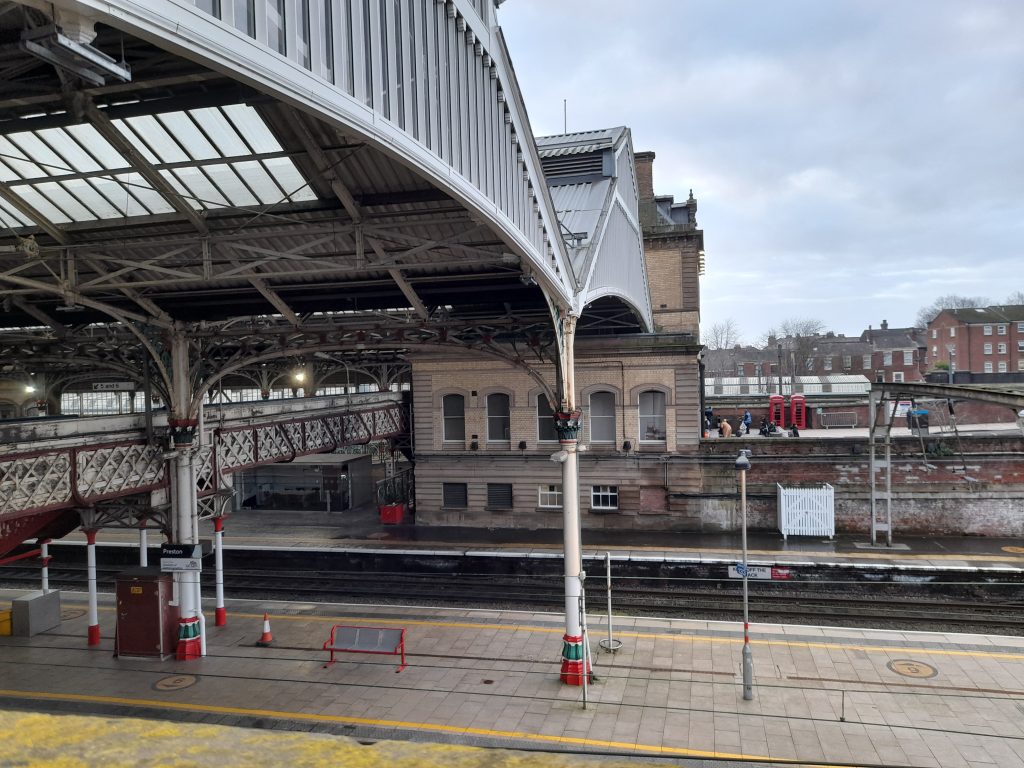 Preston railway station, a major interchange on the West Coast Mainline serving this sizeable city